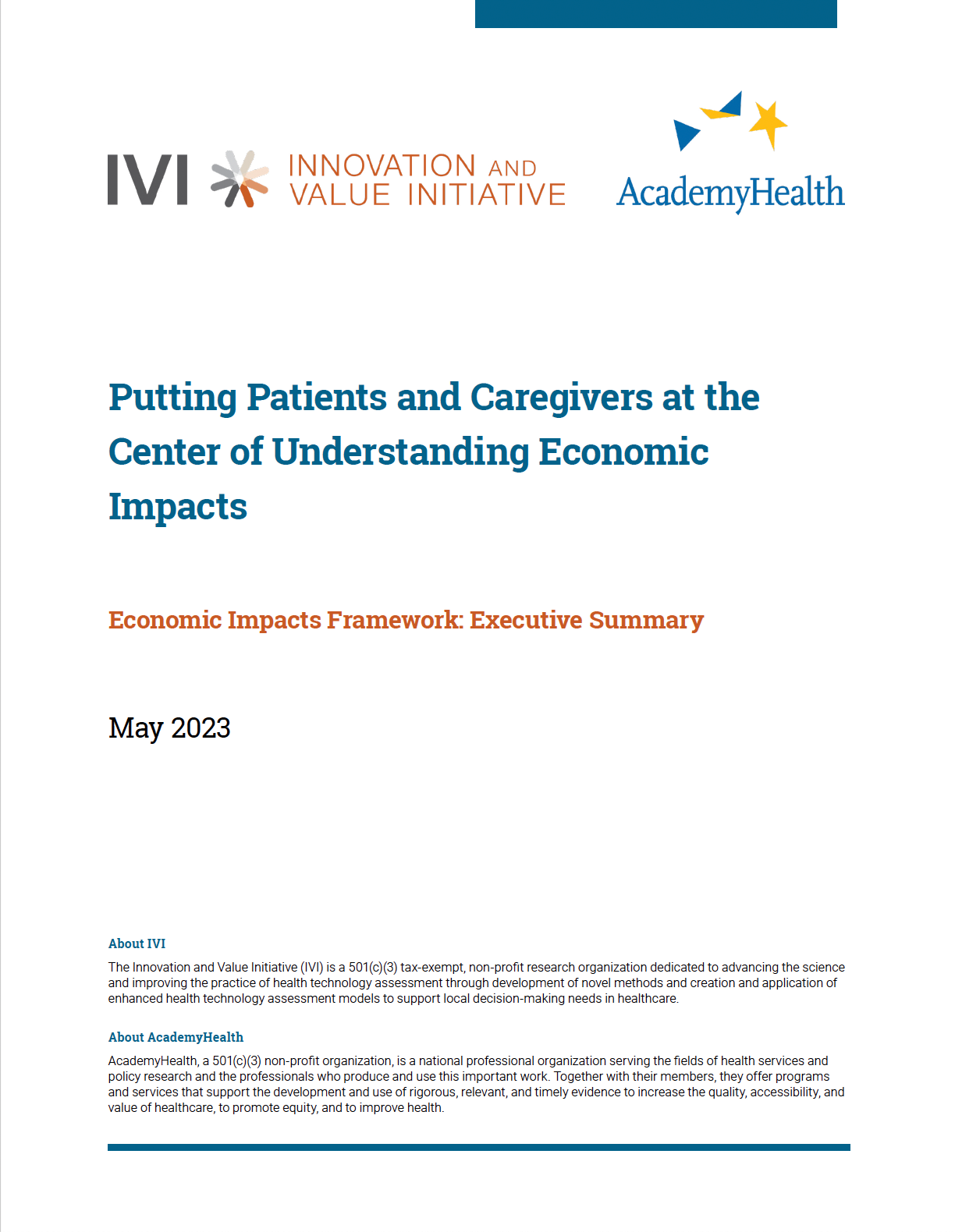 Economic Impacts Framework Executive Summary